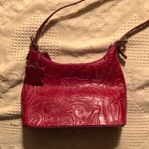 Elegant Red Embossed Leather Bag